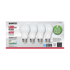 SATCO-NUVO Satco S29558 9.5 Watt A19 LED Frosted 4000K 4-Pack