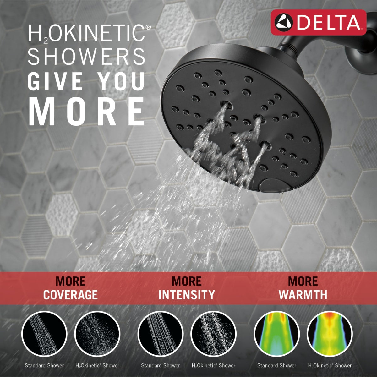 DELTA FAUCET Delta T14489-BL Tetra Monitor 14 Series Tub & Shower Trim in Matte Black