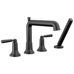 DELTA FAUCET Delta T4736-BL Roman Tub Trim with Hand Shower in Matte Black