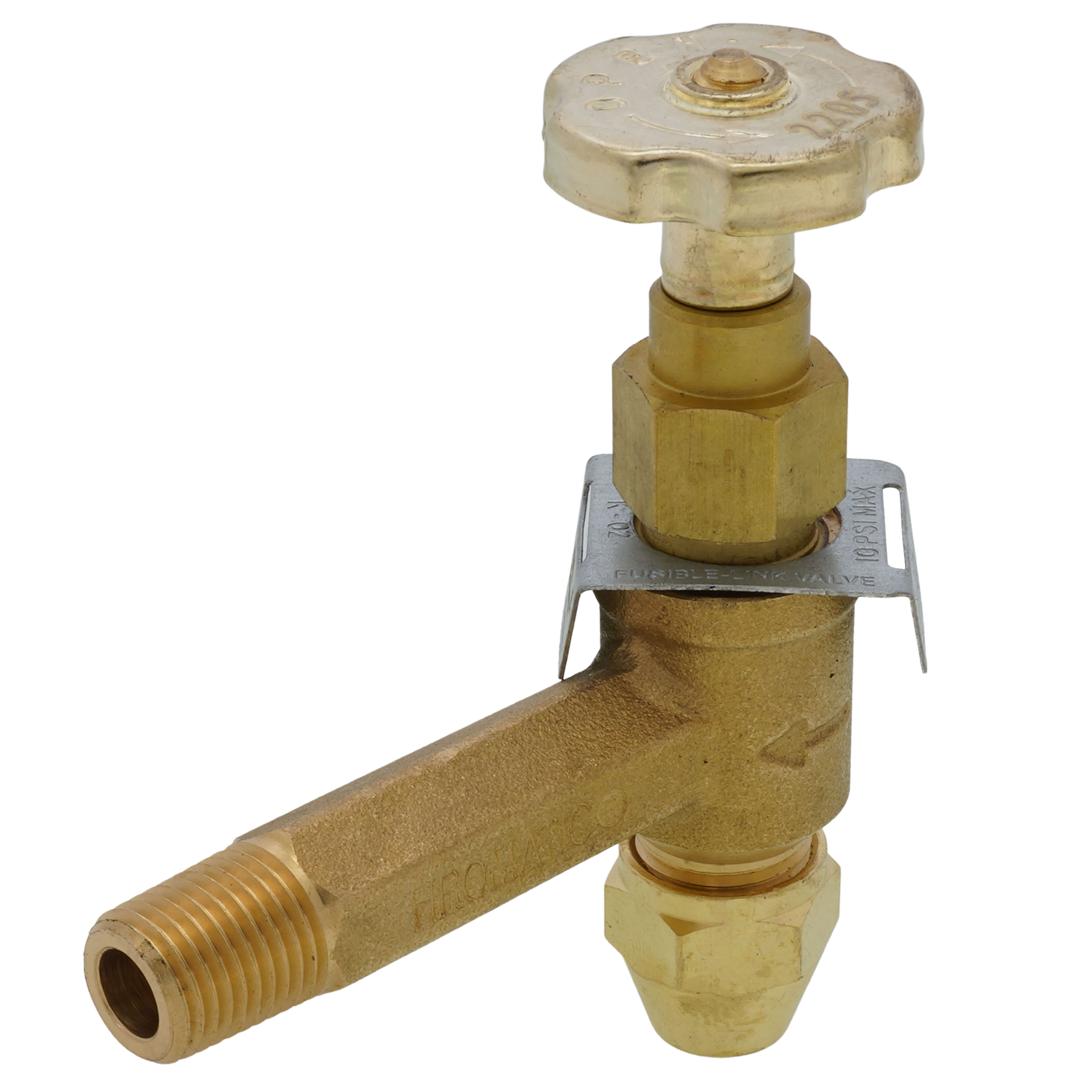 FIROMATIC Firomatic 12970 3/8 ODF Inlet x 1/4 MPT Outlet Fusible Burner Angle Valve (2 Long) Replacement MPN