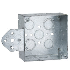 RACO RACO 251 4 In. Square Brkted Boxes, 2-1/8 In. Deep - Welded with Conduit KO's, B,Flush