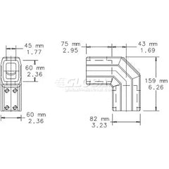 NVENT Hoffman CCS2EHDLG Elbow Heavy Duty Pendant Arm Fits 45x60mm Aluminum Light Gray