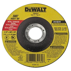 DEWALT DeWalt DW8424 HP Type 27 4-1/2 In. x 0.045 In. x 7/8 In. Metal Cutting Wheel