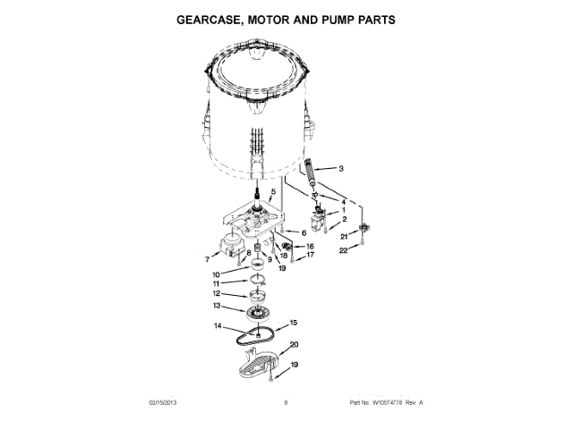 WHIRLPOOL W11039788 MOTOR PARTS
