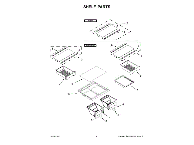 WHIRLPOOL W11105826 WALL BRACKETS & PARTS