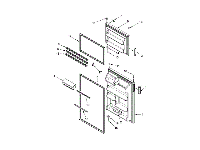 WHIRLPOOL W11106290 WALL BRACKETS & PARTS