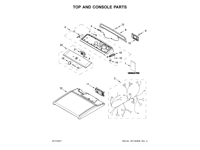 WHIRLPOOL W11160366 WIRING HARNESSES