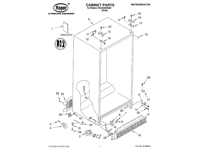 WHIRLPOOL W11167901 SUPPLY AIR GRILLES