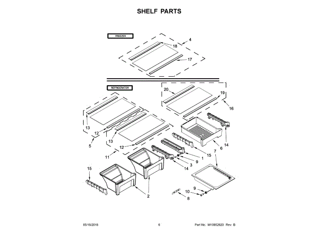 WHIRLPOOL W11167828 WALL BRACKETS & PARTS