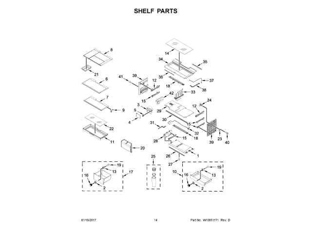 WHIRLPOOL W11226828 WALL BRACKETS & PARTS