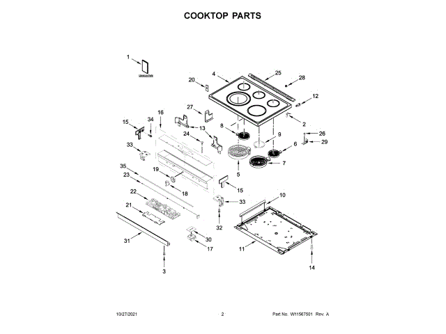 WHIRLPOOL W11217547 AIR CLEANER REPLACEMENT PARTS