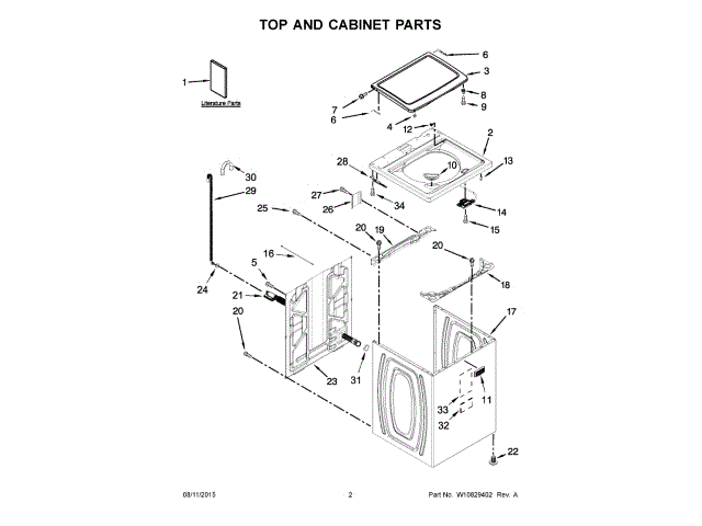 WHIRLPOOL W11252738 AIR CLEANER REPLACEMENT PARTS