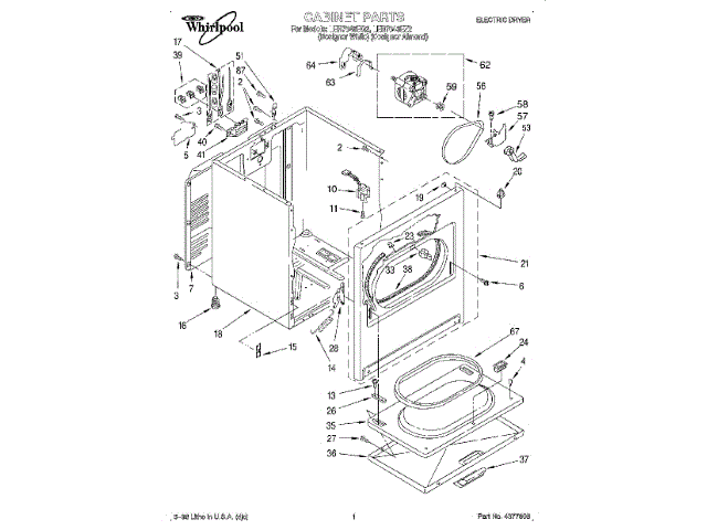 WHIRLPOOL W11252547 AIR CLEANER REPLACEMENT PARTS