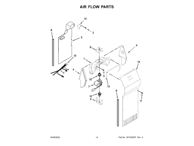 WHIRLPOOL W11263195 BLOWER FANS