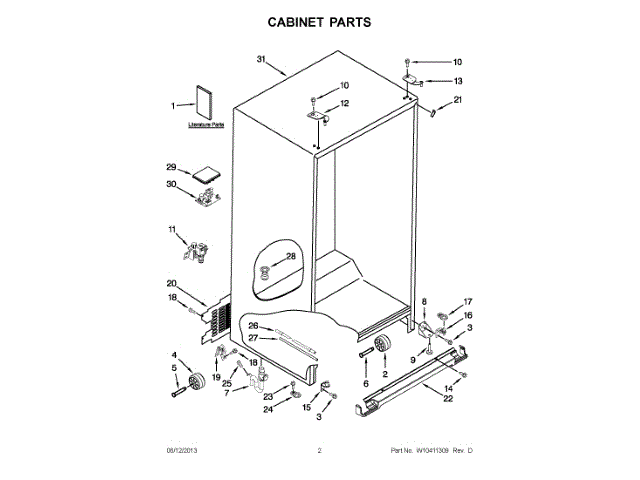WHIRLPOOL W11311416 HINGES, LATCHES, MOUNTING BRACKETS, CLIPS