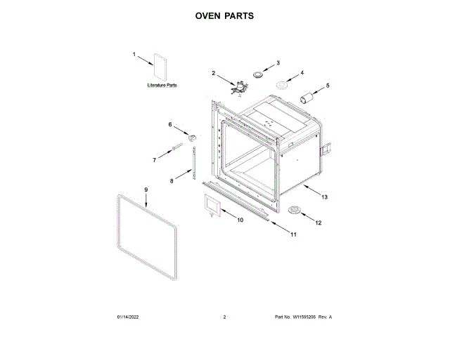 WHIRLPOOL W11348087 LIGHTING, CONTROLS & ACCESSORIES