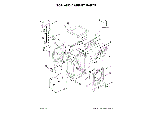 WHIRLPOOL W11352995 WALL BRACKETS & PARTS