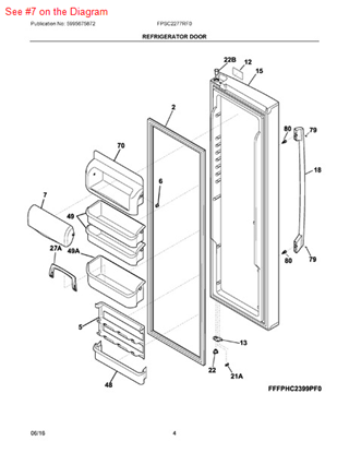 ELECTROLUX 241515606 EQUIPMENT DOORS AND DOOR HARDWARE