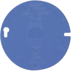 ABB ABB E460RCAR Carlon 4 In. Blank Blue Round Box Cover