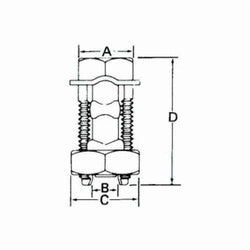 ABB ABB 10HPS Blackburn 1/0 Str. to 6 Sol. Tin Plated Copper Alloy Split Bolt Connector
