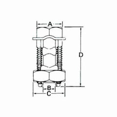 ABB ABB 10HPS Blackburn 1/0 Str. to 6 Sol. Tin Plated Copper Alloy Split Bolt Connector