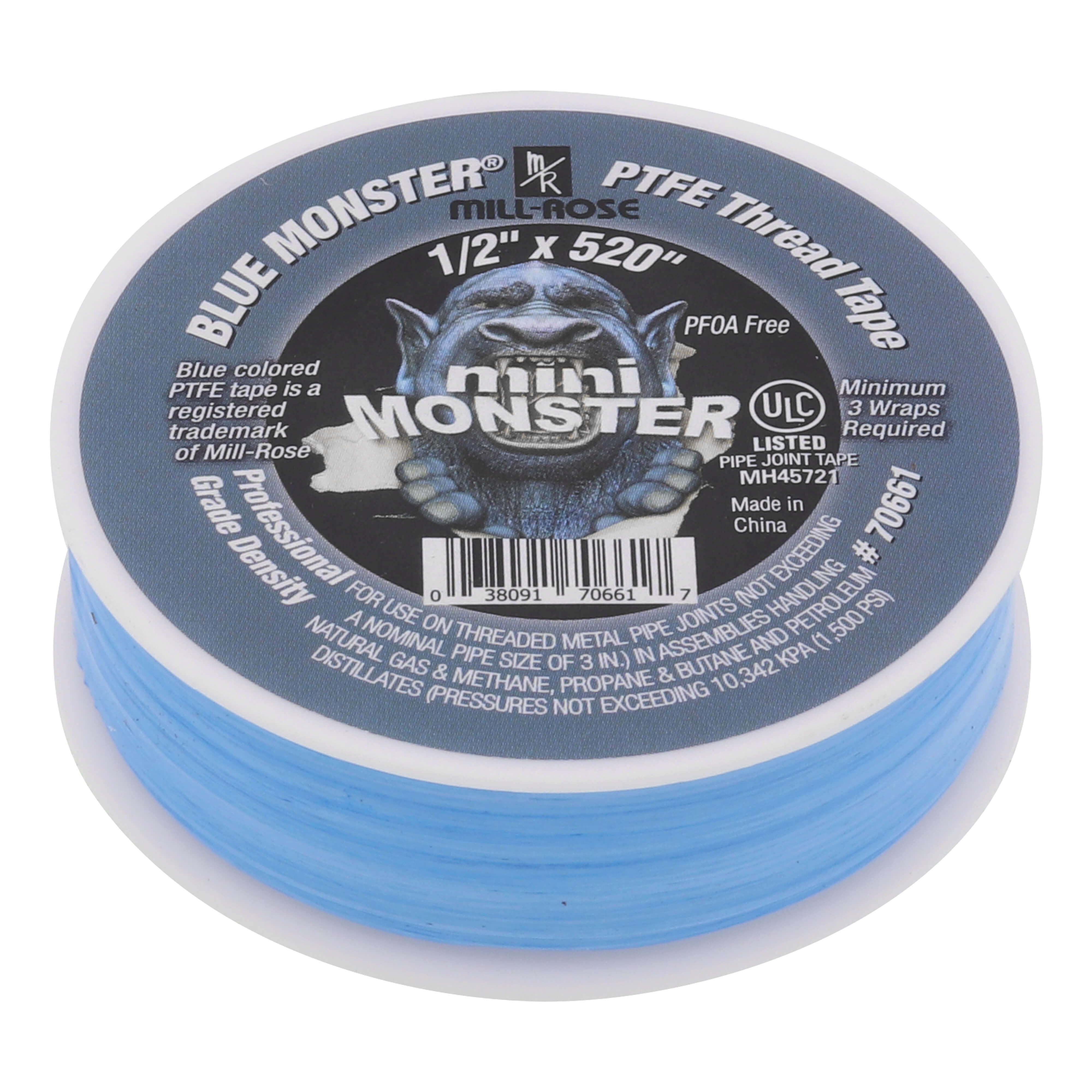 BLUE MONSTER Blue Monster 70661 - 1/2 x 520 Thread Seal Tape