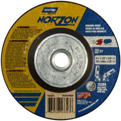 NORTON Norton 66252843323 Depressed Center Wheel 4-1/2 in Dia x 1/8 in Thick 24 Grit