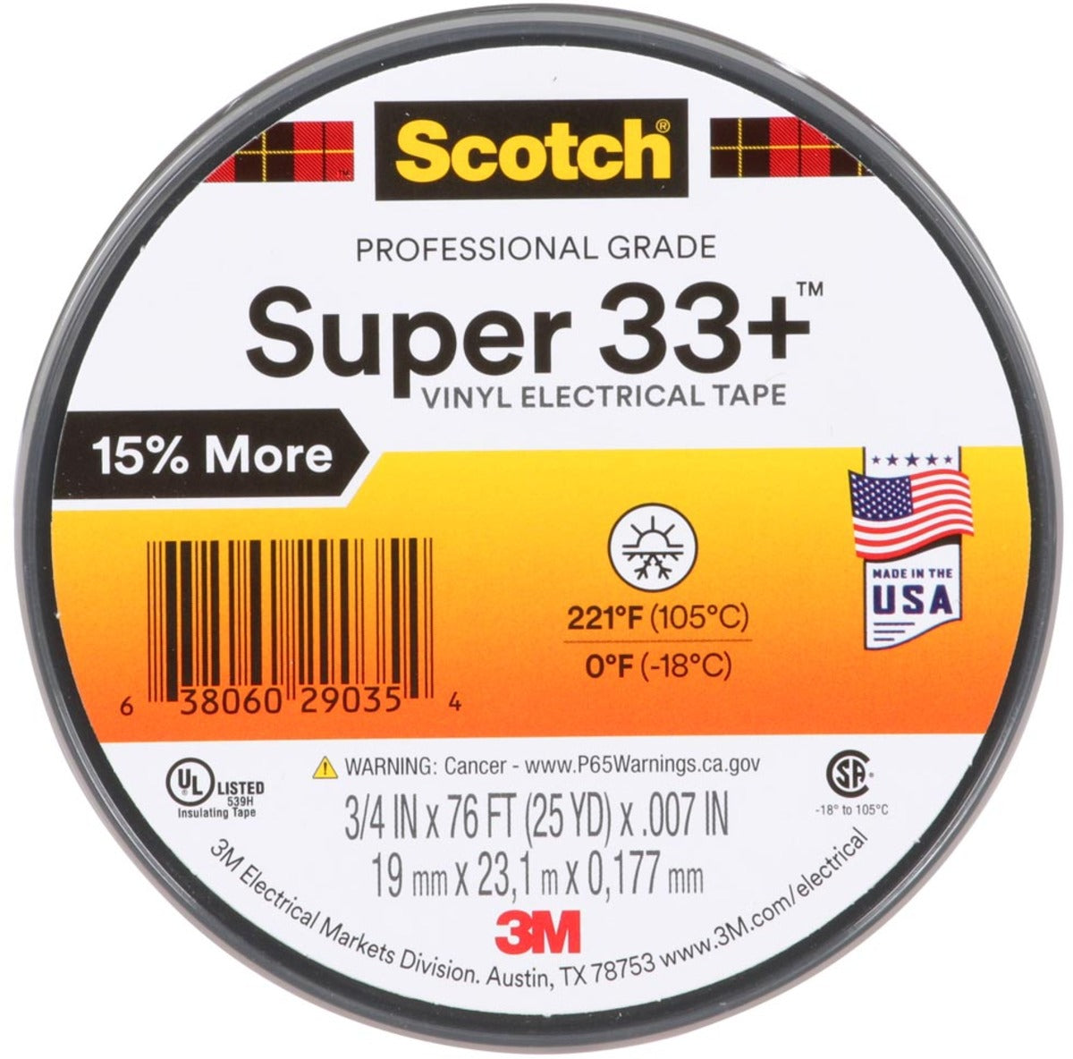 3M 3M 7100201470 Vinyl Electrical Tape Power 76 ft Replacement MPN