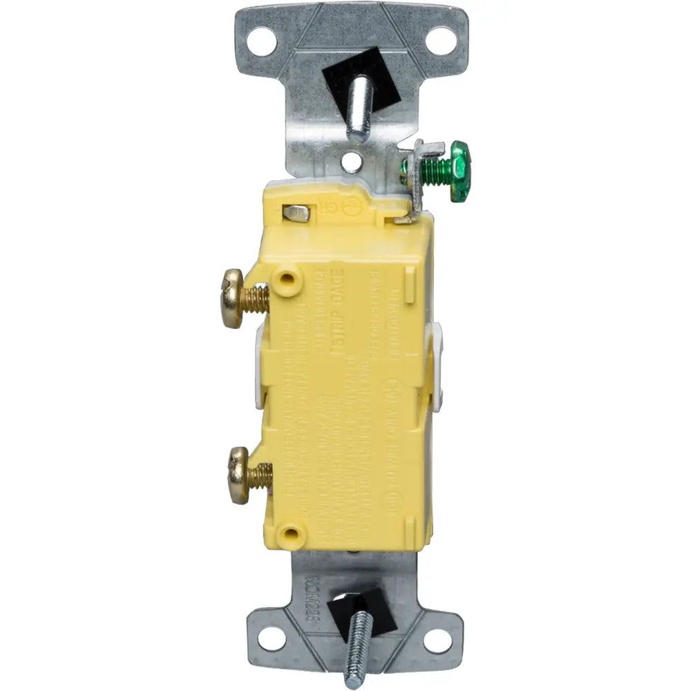 BRYANT BRYANT RS115W Single Pole Residential Toggle Switch 120VAC 15A