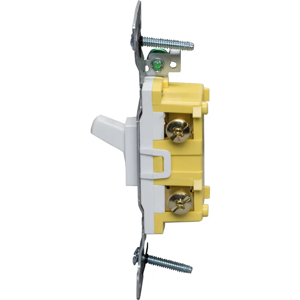 BRYANT BRYANT RS115W Single Pole Residential Toggle Switch 120VAC 15A