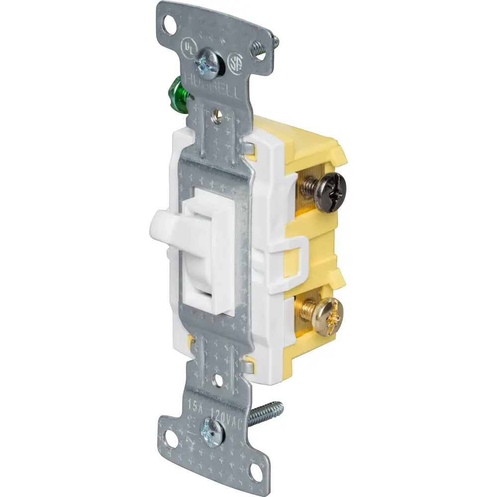 BRYANT BRYANT RS315W 15A TradeSelect Residential Grade Toggle Switch, 120VAC, 3-Pole, White