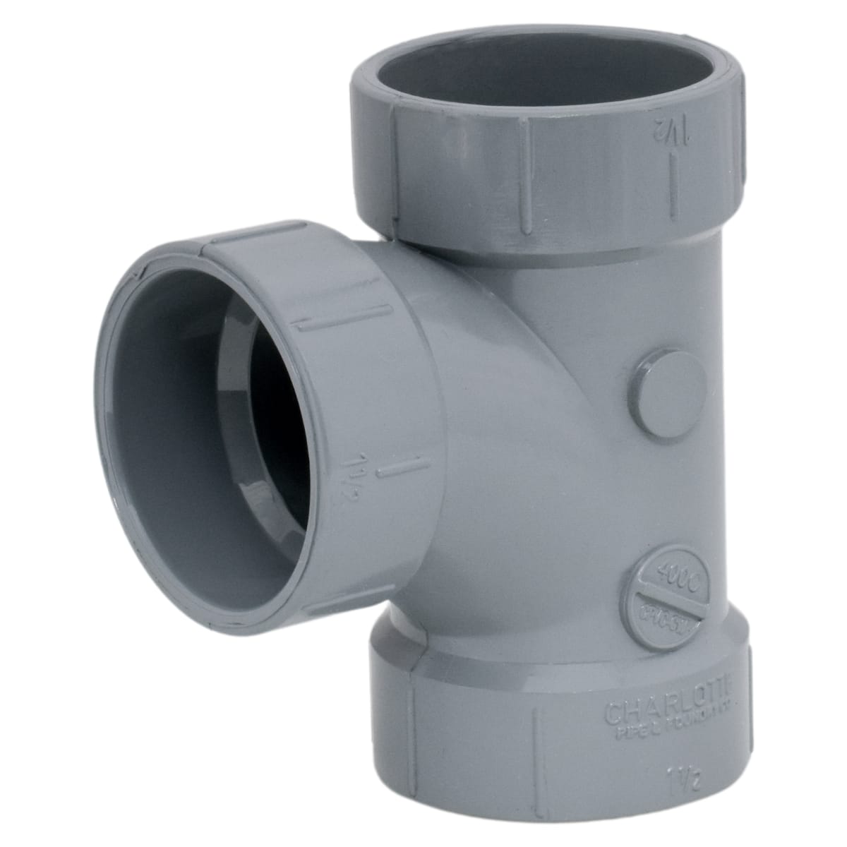 CHARLOTTE PIPE Charlotte Pipe AW004000015C 1-1/2 Sanitary Tee All Hub CPVC Chemical Drainage Fitting