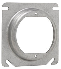 EATON Crouse-Hinds TP476 Square Box Cover 4 in Raised 1/2 Natural Steel