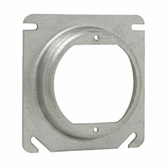EATON Crouse-Hinds TP476 Square Box Cover 4 in Raised 1/2 Natural Steel