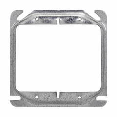 EATON Crouse-Hinds TP498 1/2 Raised Steel 2-Device Square Outlet Box Mud Ring