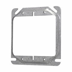 EATON Crouse-Hinds TP498 1/2 Raised Steel 2-Device Square Outlet Box Mud Ring