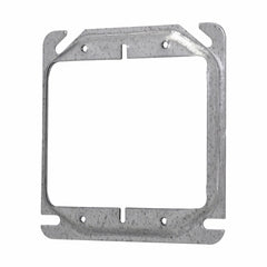 EATON Crouse-Hinds TP499 5/8 Raised Steel 2-Device Square Outlet Box Mud Ring