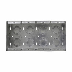 EATON Crouse-Hinds TP693 Welded Masonry Box, Steel, 88 cu-in Capacity, 4 Gangs, 32 Knockouts