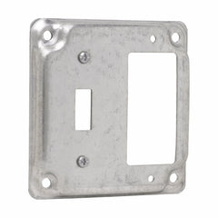 EATON Crouse-Hinds TP515 4 Square Surface Cover, Toggle Switch/GFCI Receptacle, 1/2 Raised, 5.5cu.in, Steel