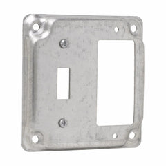 EATON Crouse-Hinds TP515 4 Square Surface Cover, Toggle Switch/GFCI Receptacle, 1/2 Raised, 5.5cu.in, Steel