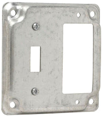 EATON Crouse-Hinds TP515 4 Square Surface Cover, Toggle Switch/GFCI Receptacle, 1/2 Raised, 5.5cu.in, Steel
