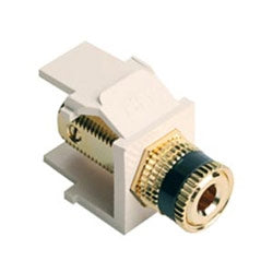 LEVITON Leviton 40833-BTE QuickPort Binding Post Adapter Light Almond Bulkhead Head Screw Termination