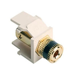 LEVITON Leviton 40833-BTE QuickPort Binding Post Adapter Light Almond Bulkhead Head Screw Termination