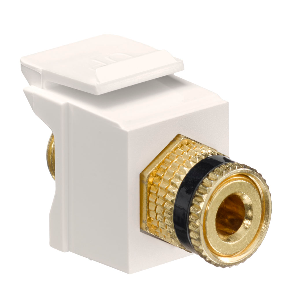 LEVITON Leviton 40833-BTE QuickPort Binding Post Adapter Light Almond Bulkhead Head Screw Termination