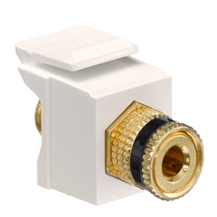 LEVITON Leviton 40833-BTE QuickPort Binding Post Adapter Light Almond Bulkhead Head Screw Termination