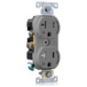 LEVITON Leviton TBR20-S2G Tamper Resistant Duplex Receptacle 20A-125V Gray