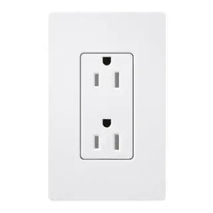 LUTRON Lutron CARS-15-TR-WH Lutron Claro Tamper-Resistant Duplex Receptacle 15A 125V