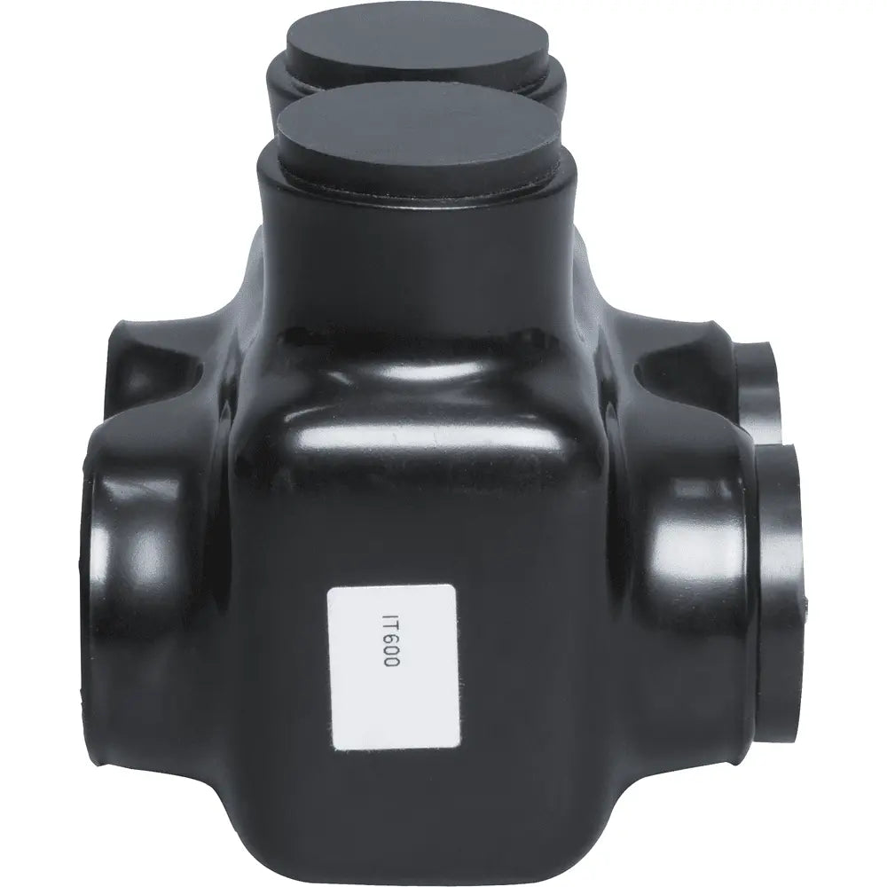 NSI NSI IT-600 2-Port Black Multi-Tap Pre-Insulated Connector, 6 AWG to 600 MCM