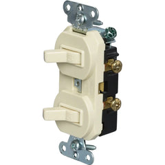 LEGRAND Pass & Seymour 690IG 2-Pole Combination Stacked Toggle Switches Device, Ivory