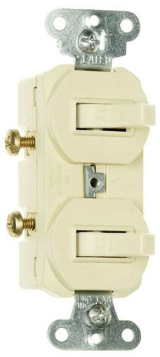 LEGRAND Pass & Seymour 690IG 2-Pole Combination Stacked Toggle Switches Device, Ivory